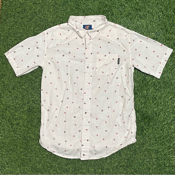Odd Future Shirt Mens Small White Donut All Over Print Button Up OFWGKTA Hip Hop - Picture 1 of 7